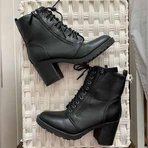 Windsor Black Lace Up Booties